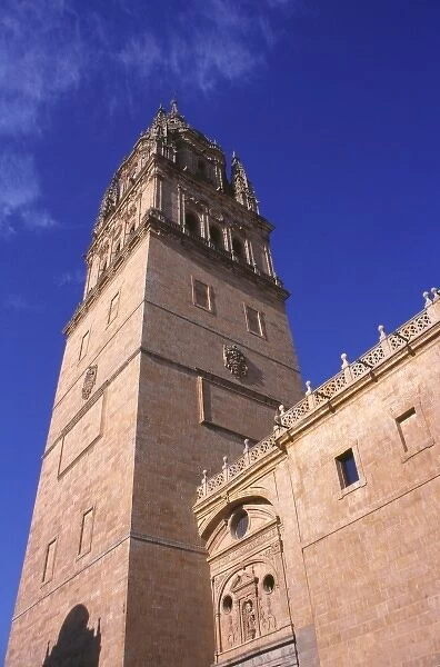 The tower of the New Cathedral, a World Heritage Site, in Salamanca, Spain, is 360 feet high