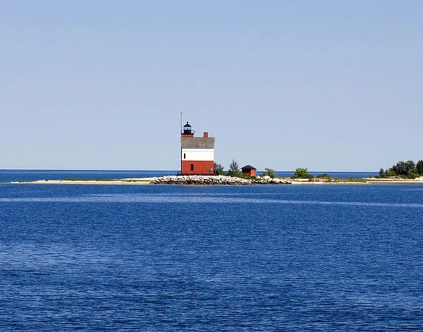 USA, Michigan, Macinaw City, Round Island Lighthouse