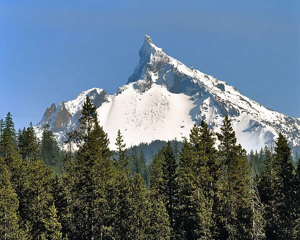USA, Oregon, Mt Thielsen. This sharp-fanged plug is what remains of the volcano that