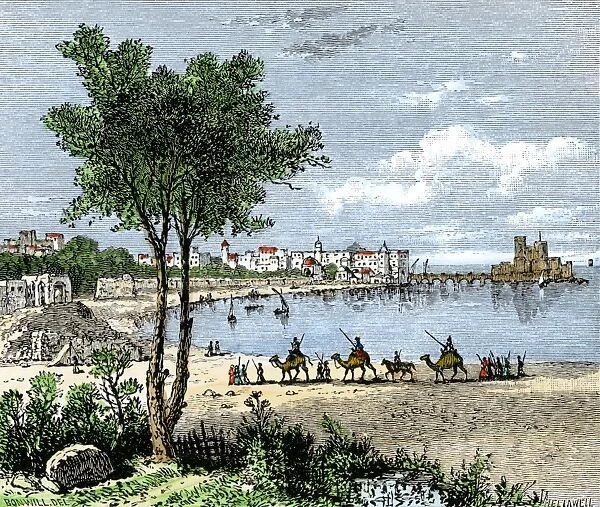 Traders approaching Sidon, a seaport of ancient Phoenicia