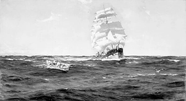 0015432. MERCHANT SHIP, 1899.. Off Valparaiso