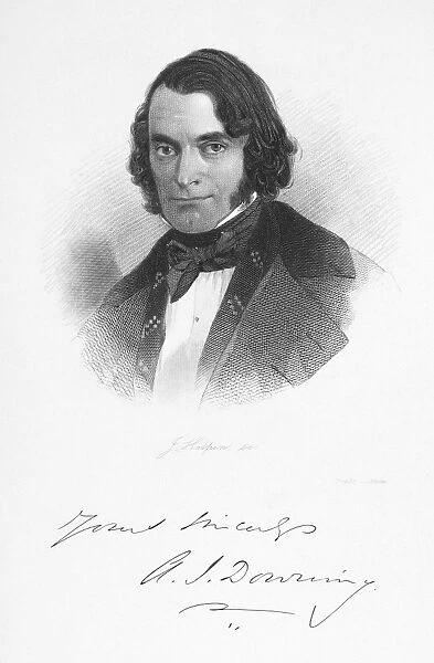 ANDREW DOWNING (1815-1852). American horticulturist, nurseryman and landscape artist. Line and stipple engraving, American, 19th century
