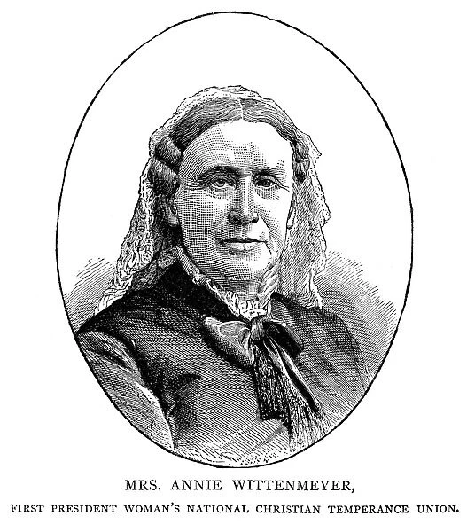 ANNIE TURNER WITTENMYER (1827-1900). American social reformer. Wood engraving, late 19th century