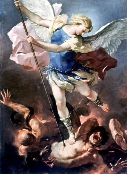 THE ARCHANGEL MICHAEL. Luca Giordano. Canvas