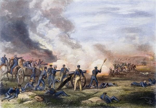 BATTLE OF PALO ALTO, 1846. The Battle of Palo Alto on May 8, 1846. Contemporary American steel engraving