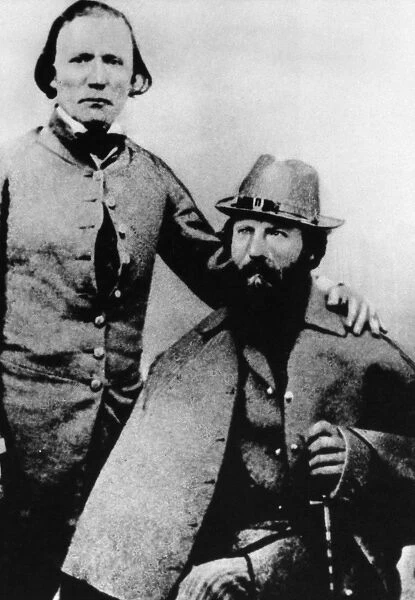 CARSON AND FREMONT. A portrait of American explorer John C. Fremont and frontiersman Kit Carson