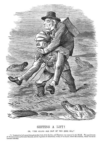 CARTOON: IMPERIALISM, 1884. Getting a Lift! or, The Grand Old Man of the (Red) Sea