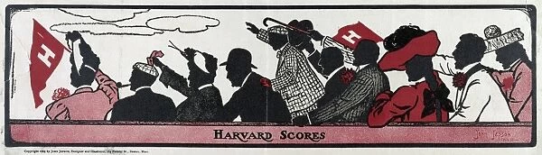 COLLEGE SPORTS, 1905. Harvard Scores. Lithograph by John Jepson, 1905