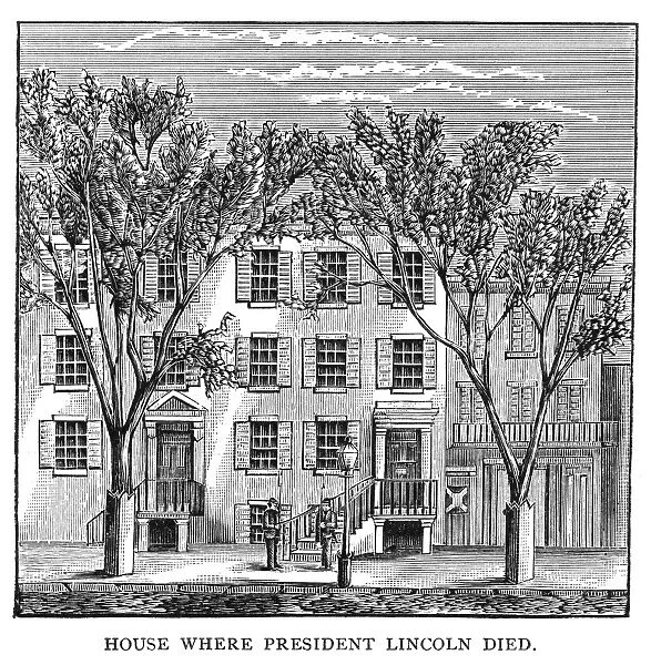 D. C. : PETERSEN HOUSE. The Petersen House in Washington, D. C. where Abraham Lincoln died on 15 April 1865. Engraving, c1886