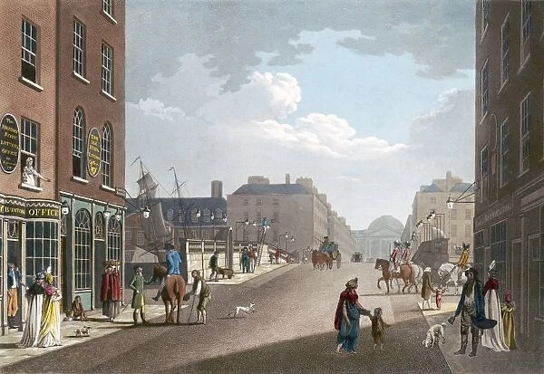 DUBLIN: ESSEX BRIDGE, 1797. View from Capel Street, looking over the Essex Bridge in Dublin