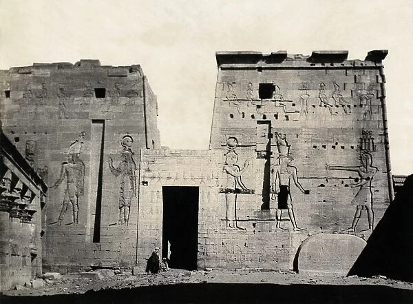 EGYPT: TEMPLE OF ISIS. The Temple of Isis, built in the 4th century B. C. on the island of Philae in the Nile River, Egypt. Photograph by Antonio Beato, c1875