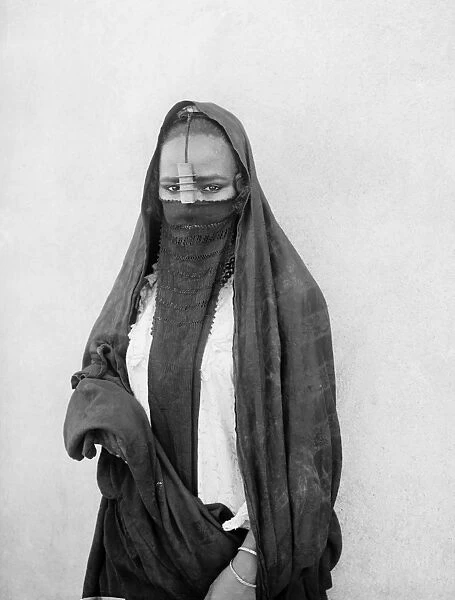 EGYPT: WOMAN. A portrait of an Egyptian woman from Cairo in traditional dress. Stereograph
