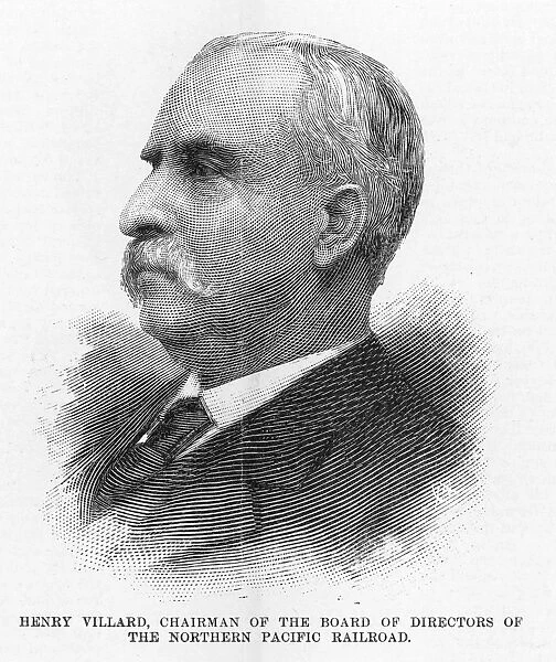 HENRY VILLARD (1835-1900). American journalist and railroad executive. Line engraving, 1890