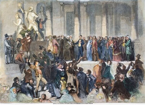 The inauguration of Franklin Pierce as the 14th President of the United States on 4 March 1853: contemporary engraving