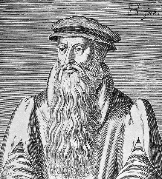 JOHN KNOX (1505-1572). Scottish religious reformer. Line engraving, 1602, by Hendrik Hondius