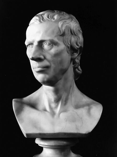 LAURENCE STERNE (1713-1768). British cleric and novelist. Marble bust, c1766, by Jospeh Nollekens