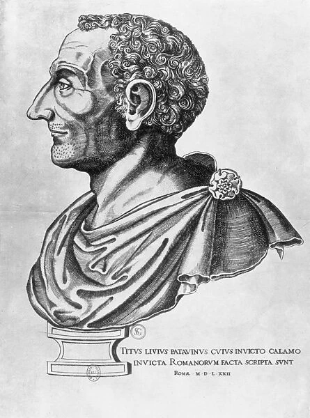 LIVY (59 B. C. -17 A. D. ). Titus Livius. Roman historian. Line engraving, 1572