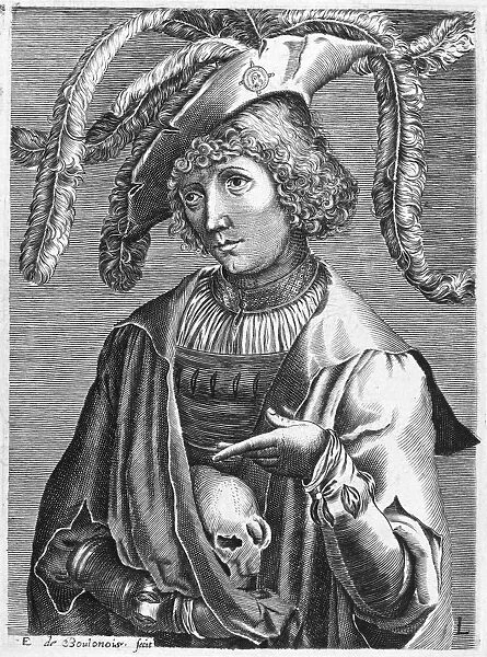 LUCAS van LEYDEN (c1494-1533). Dutch painter and engraver. Copper engraving, French, by Nicolas Larmessin (1640-1725)
