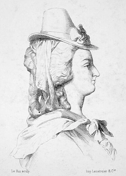 MARIE ANTOINETTE (1755-1793). Queen of France, 1774-1792. Etching after a drawing, 1791
