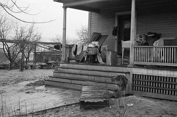 MASSACHUSETTS: FLOOD, 1936. Household debris to be destroyed by board of health in North Hatfield