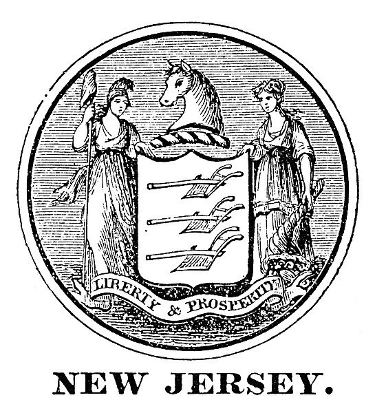 NEW JERSEY STATE SEAL. The seal of New Jersey, one of the original Thirteen States