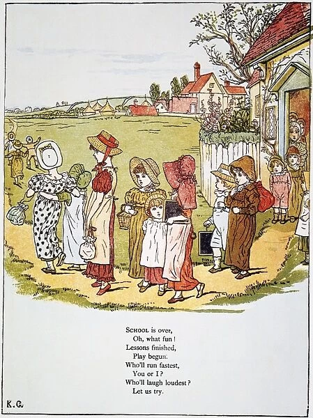 A page from Kate Greenaways book Under the Window, published in 1879