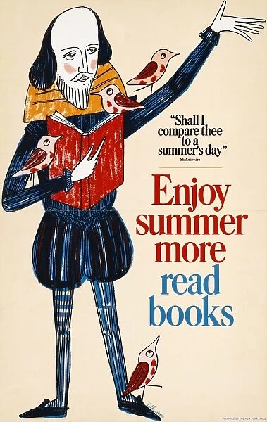 POSTER: BOOKS, 1966. Enjoy summer more, read books. Poster by Bill Sokol, 1966