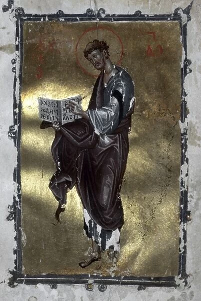 SAINT LUKE. Illumination from a Greek Gospel, 13th century