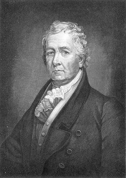 SAMUEL LATHAM MITCHILL (1764-1831). American legislator and scientist. Wood engraving, 1891