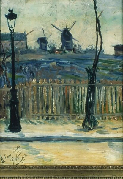 SIGNAC: MONTMARTRE, 1884. Mills at Montmartre. Oil on canvas, 1884, by Paul Signac