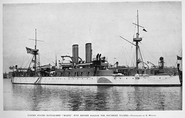 U. S. S. MAINE, 1898. The U. S. S. Maine just before sailing into southern waters