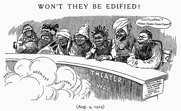 WORLD WAR I: CARTOON, 1914. Won t They Be Edified! American cartoon by Luther D
