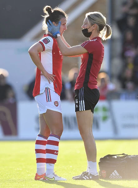 Arsenal's Lotte Wubben-Moy Receives Medical Attention during Arsenal Women vs Everton Women FA WSL Match