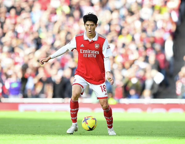 Arsenal's Tomiyasu in Action against Nottingham Forest (2022-23)