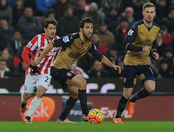 Flamini and Ramsey in Action: Arsenal vs. Stoke City, Premier League 2015-16