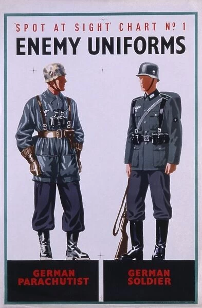 Information poster showing enemy uniforms