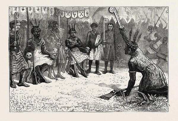 The Ashantee War: a Palaver of Native Kings, Anglo Ashanti War, Ghana, 1873 Engraving