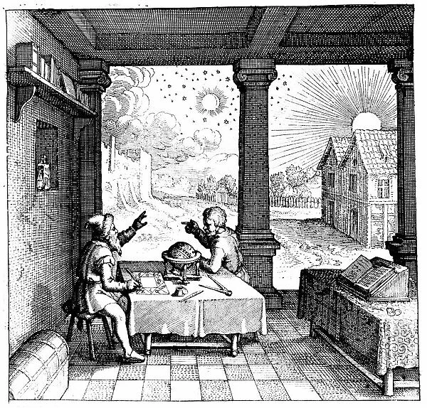 Astrologers preparing a horoscope. From Robert Fludd Utriusque Cosmi historia. Oppenheim