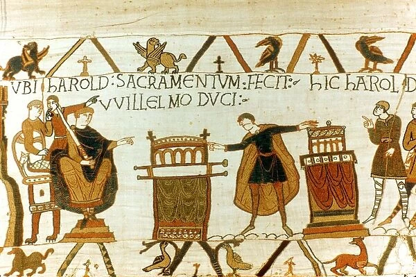 Bayeux Tapestry 1067: Harold Godwinson, Earl of Wessex (Harold II) swearing oath