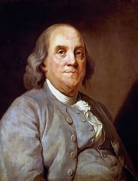 Benjamin Franklin (1706-90) American statesman, printer and scientist. Anonymous portrait