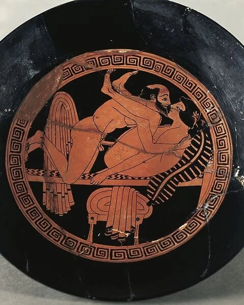 Bowl decorated with erotic scene