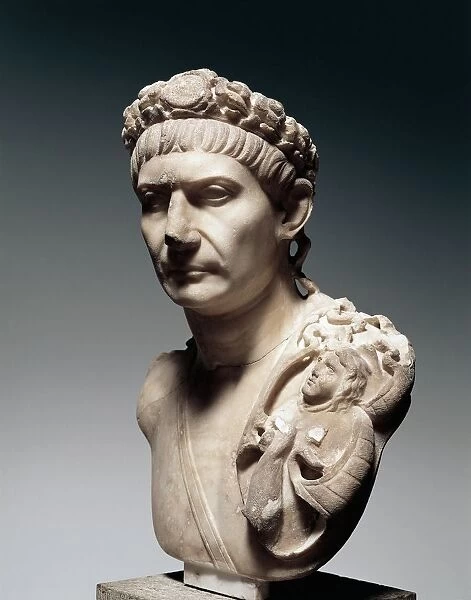 Cast sculpture of head of Emperor Trajan