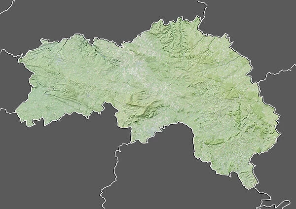 Departement of Orne, France, Relief Map