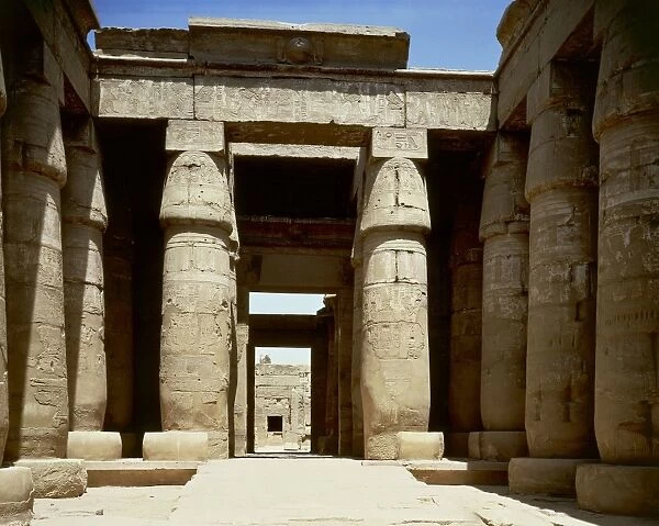 Egypt, Ancient Thebes, Luxor, Karnak, Temple of Khonsu, first courtyard and hypostyle hall