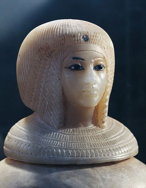 Egypt, Pharaoh Ahmose (circa 1550-1525 B. C ), eighteenth dynasty, canopic jar