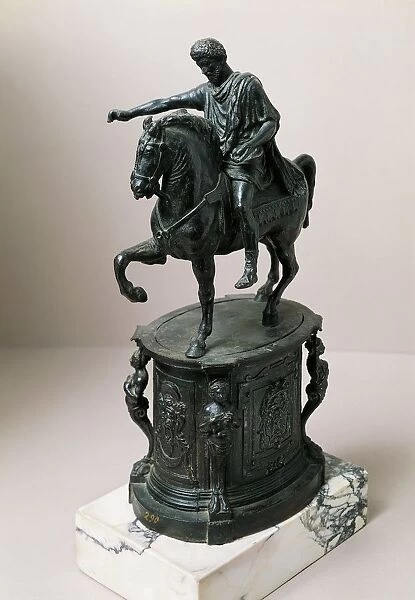 Equestrian monument to Marcus Aurelius, bronze statuette by Ludovico del Duca