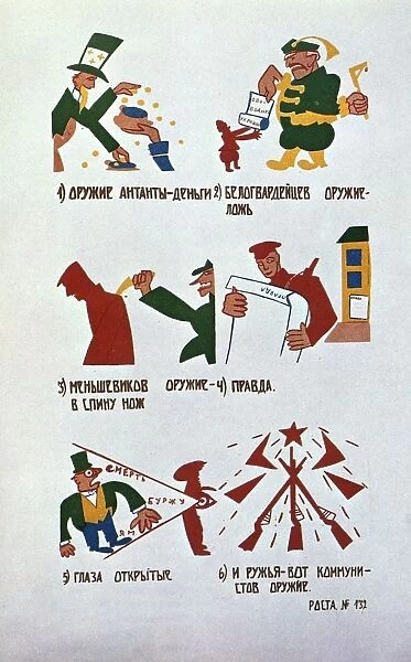 Fenetre ROSTA, 1920, (Russian State Telegraph Agency) Caricature against the