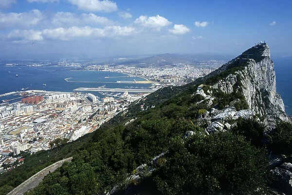 Gibraltar City with Rock in foreground
