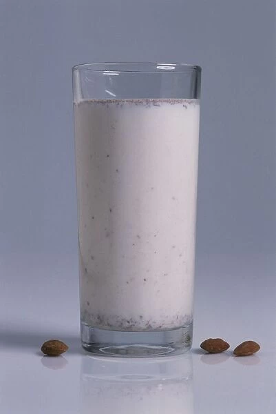 Glass of almond milk