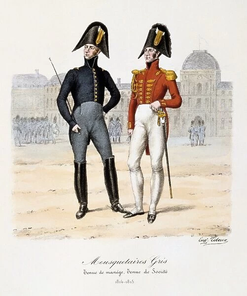 Grey Musketeers, 1814-1815. From Histoire de la maison militaire du Roi de 1814 a